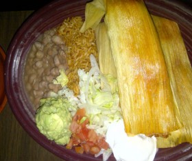 Pork tamale combo plate