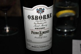 The Pedro Ximenez Sherry paired nicely with the bread pudding at dessert.