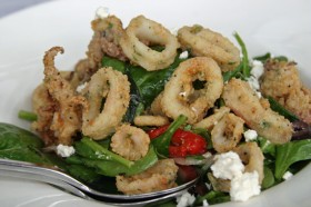 Greek Salad with calamari