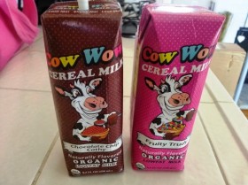 Cow Wow Cereal Milk comes in fruit and chocolate flavors. Two more flavors (peanut butter and cinnamon) are on the way